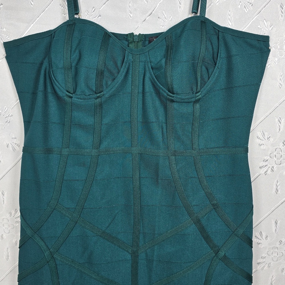 Haute Monde Green Bandage Dress Bodycon Party Women's‎ Size XL Style HMD13052 - Picture 5 of 11